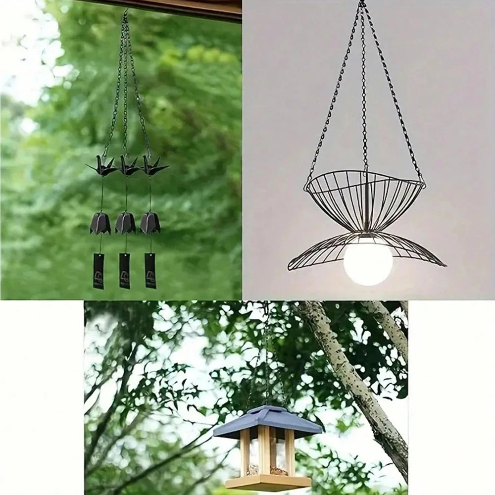 2/4/6/10Pcs Black Hanging Chains with Hooks for Hanging Bird Feeders Basket Billboards Lanterns Wind Chimes Home Garden Decor Zpaxo