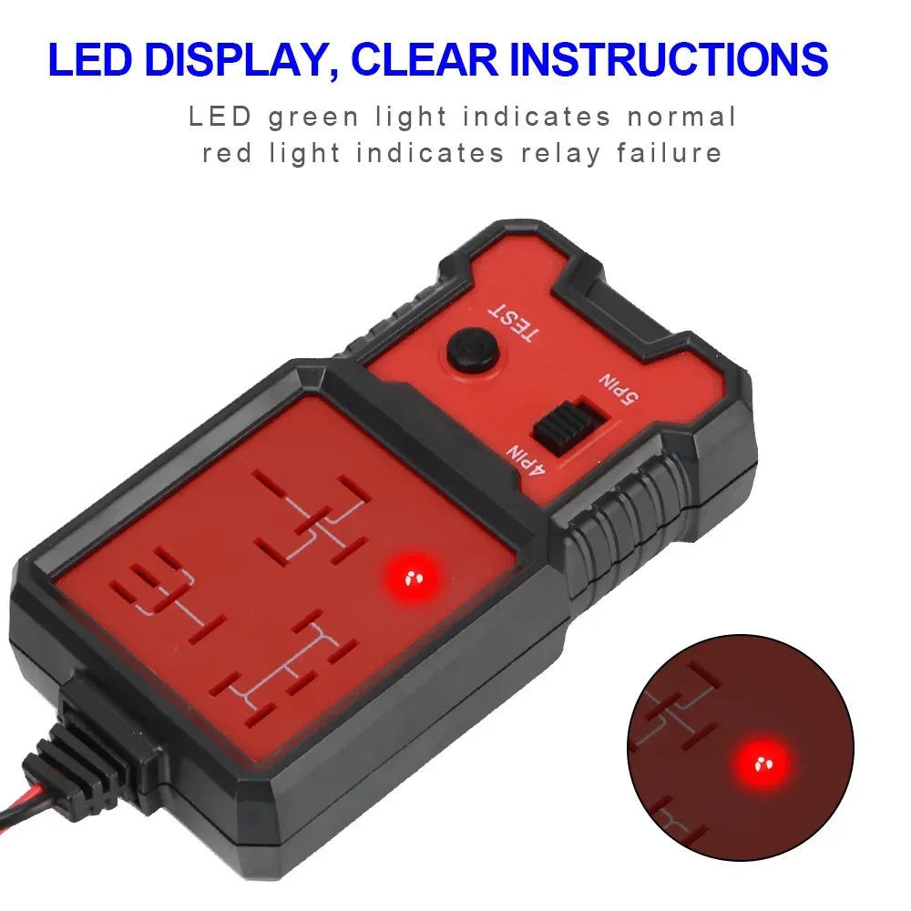 Electronic Relay Tester 12V Car Battery Voltage Checker Relay Trigger Test Tool Universal Relay Tester with LED Indicator Zpaxo