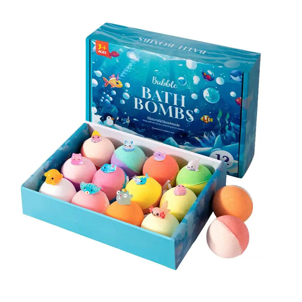 12-Piece Bath Bomb Set with Surprise Toys | Natural Bubbles & Scent Bath Bomb Gift Set Zpaxo A