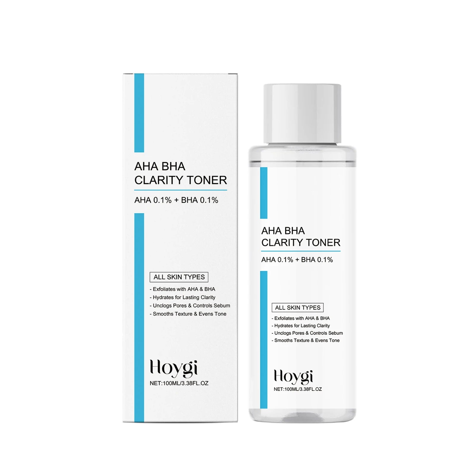 Hoygi AHA BHA Exfoliating Toner – Pore Refining Oily Skin Care Exfoliating Facial Toner Zpaxo 100ml Boxed