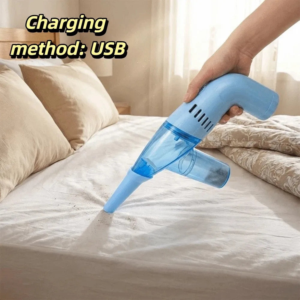 Compact Design Mini Handheld Vacuum Cleaner Strong Suction Power Rechargeable Battery Portable Dust Collector Lightweight Zpaxo Blue