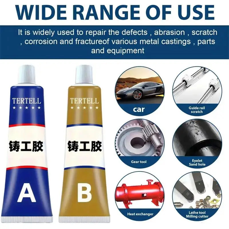welding-grade casting adhesive-no power supply, machinable/grindable/paintable, used for metal and metal casting defects. Zpaxo