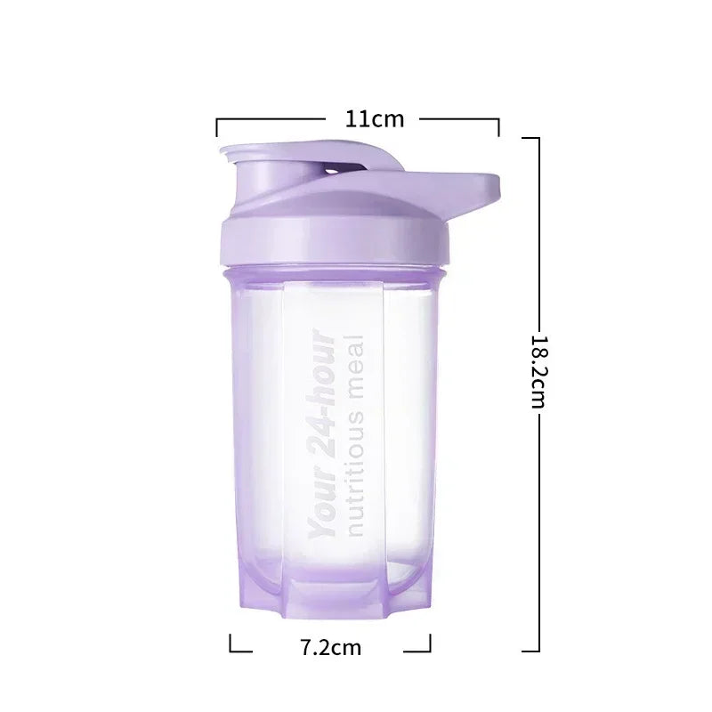 Hot Portable Shaker Cup for Men and Women Protein Powder Replacement Milkshake Mixing Cup Fitness Sports Water Cup Scale Bottle Zpaxo Purple