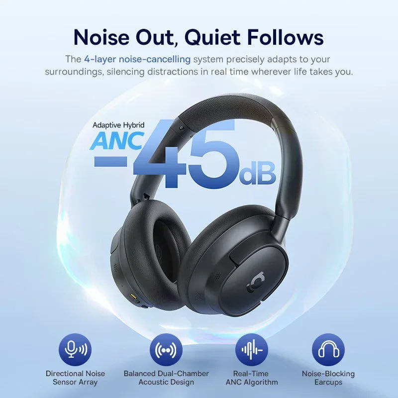 Baseus EH10 NC ANC Wireless Headphones 45dB Adaptive Hybrid Noise