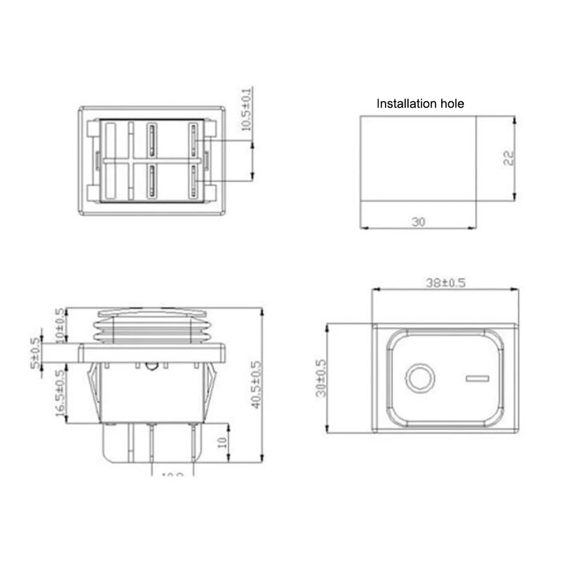 IP65 Waterproof DPST Toggle Switch LED 4-Pin 12V/220V Auto Marine