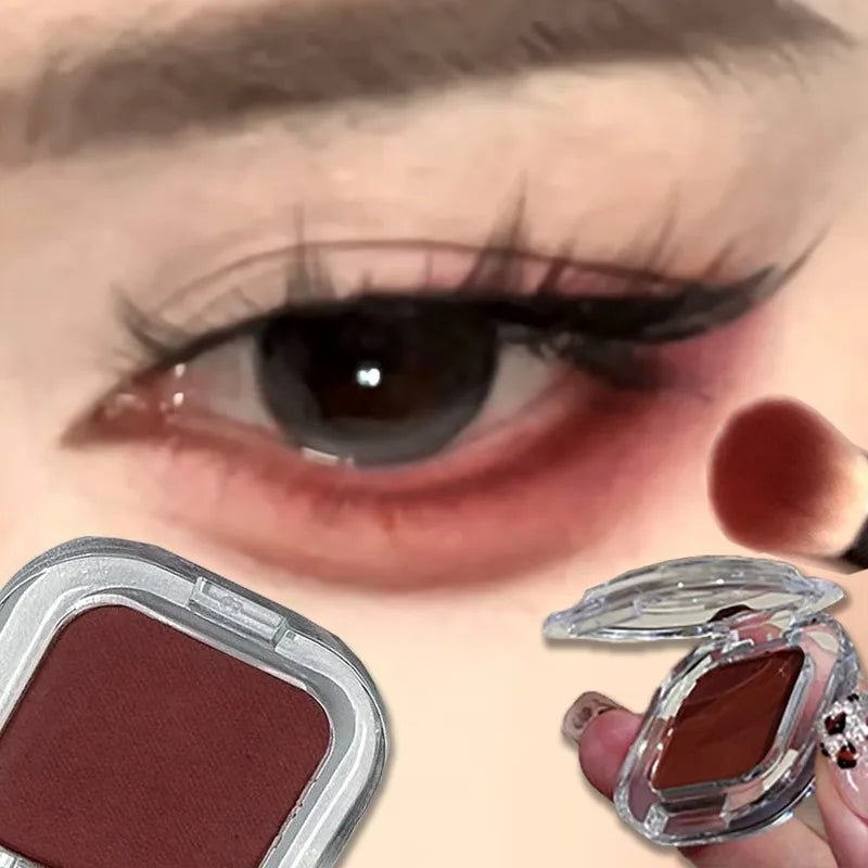 Red Brown Monochrome Eyeshadow Eyeliner Powder Palette Silky Matte Coral Red Lying Silkworm Eyeliner Waterproof Aegyo-sal Makeup Zpaxo