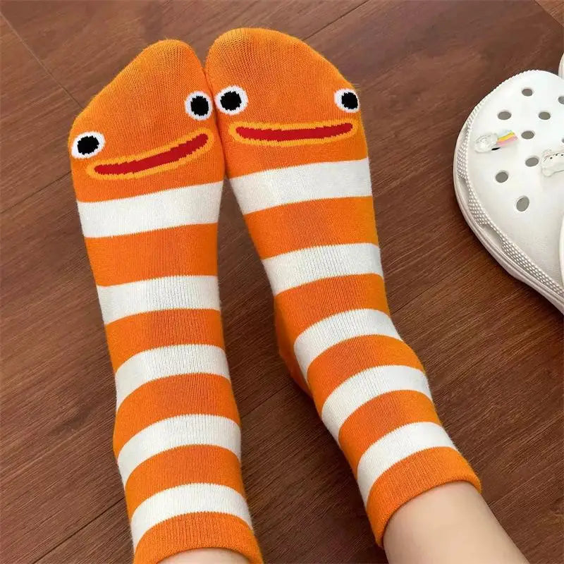 Comfortable Breathable Pile Socks Women Cartoon Garden Eel Design Zpaxo A1 One Size