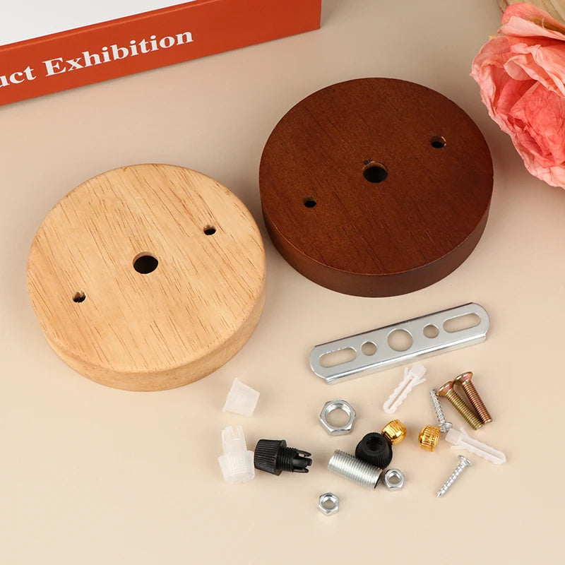 10/12cm Wood Lamp Base Modern Ceiling Plate Wooden Ceiling Holder Pendant Lamp Fitting Chandelier Base DIY Lighting Accessories Zpaxo