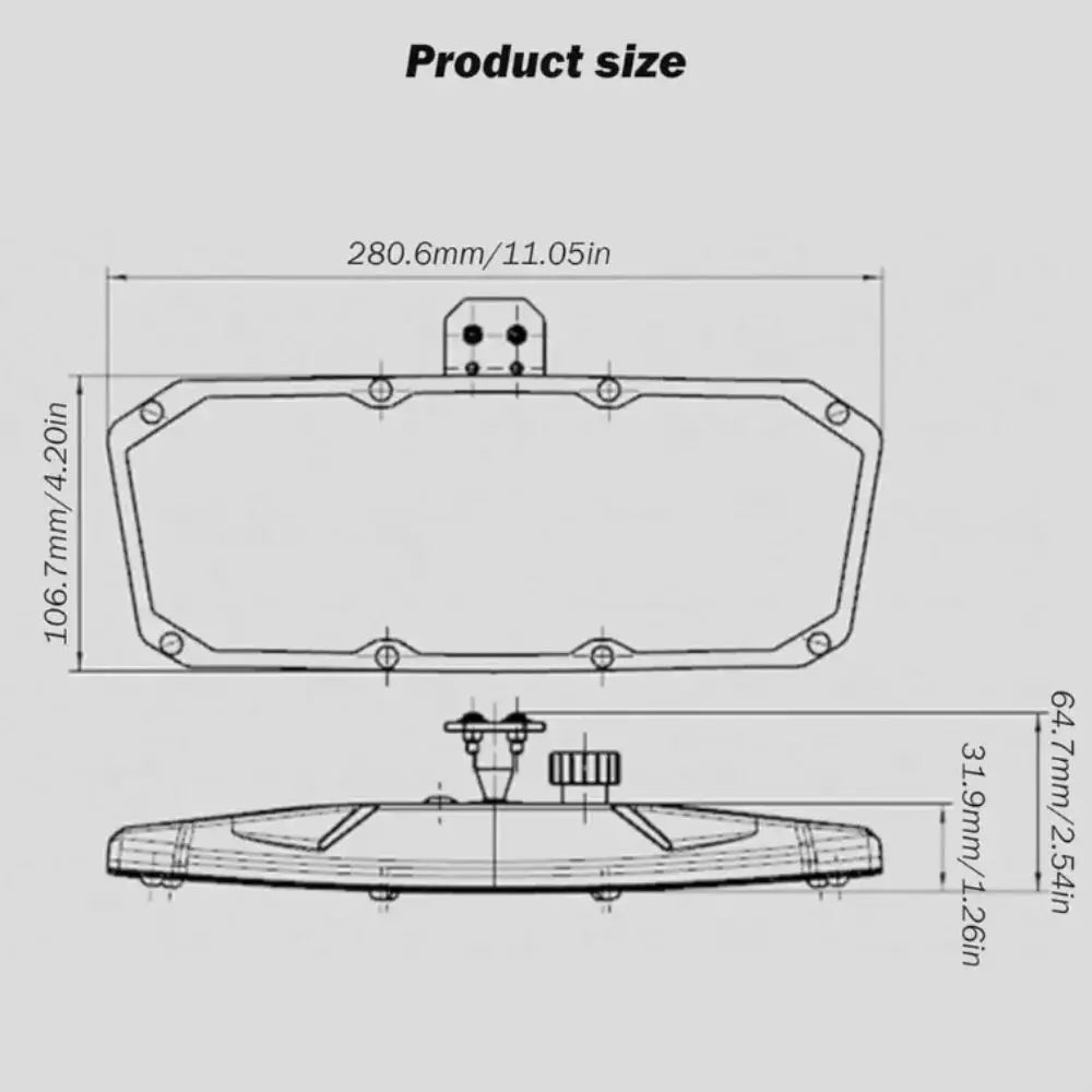 Heavy Duty Marine Rearview Mirror Stainless Steel Rustproof Universal Boat Mirror Wide Angle Convex Lens Anti Vibration Zpaxo