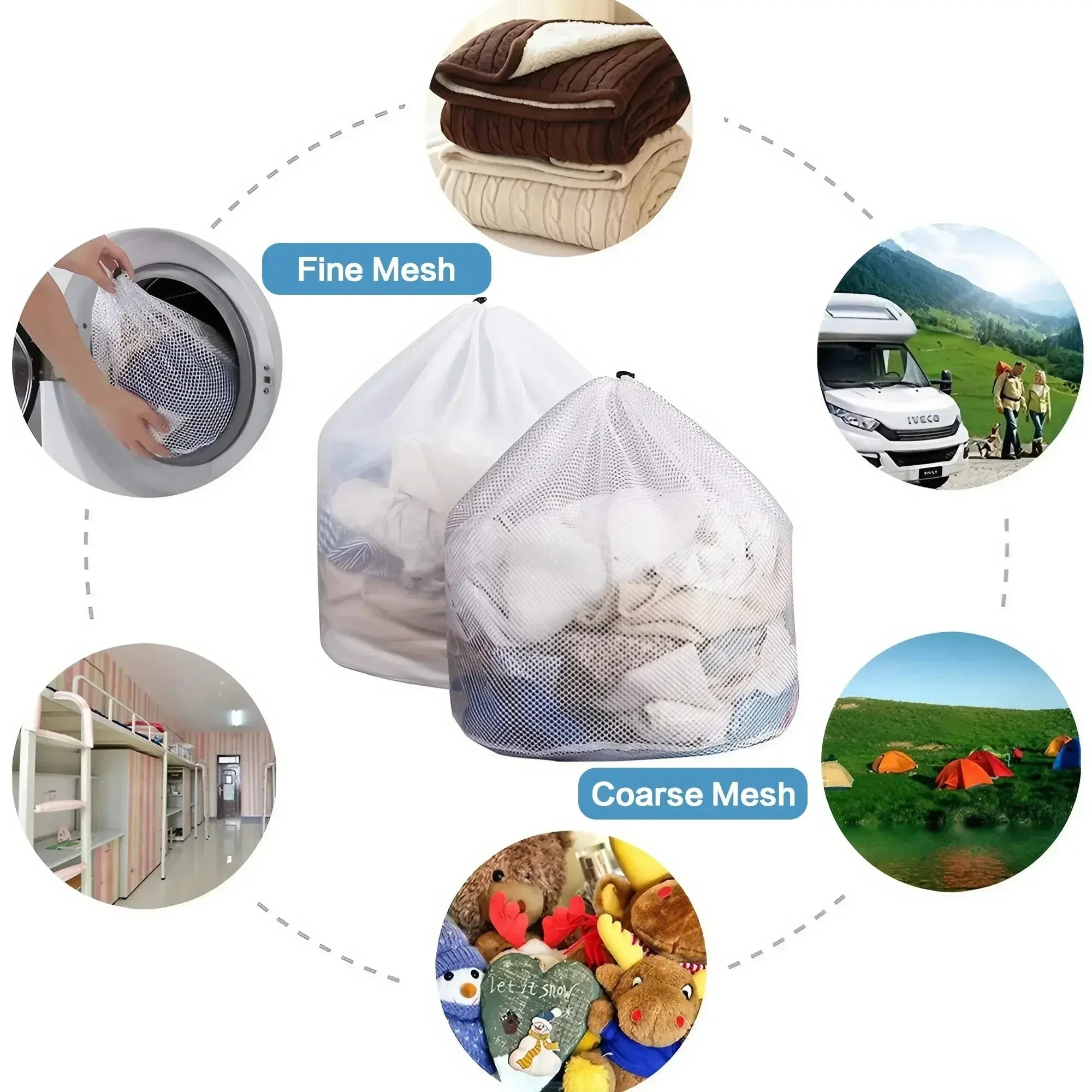 Drawstring Mesh Laundry Bag – 4 Sizes, Fine & Coarse Mesh Mesh Laundry Bag Zpaxo