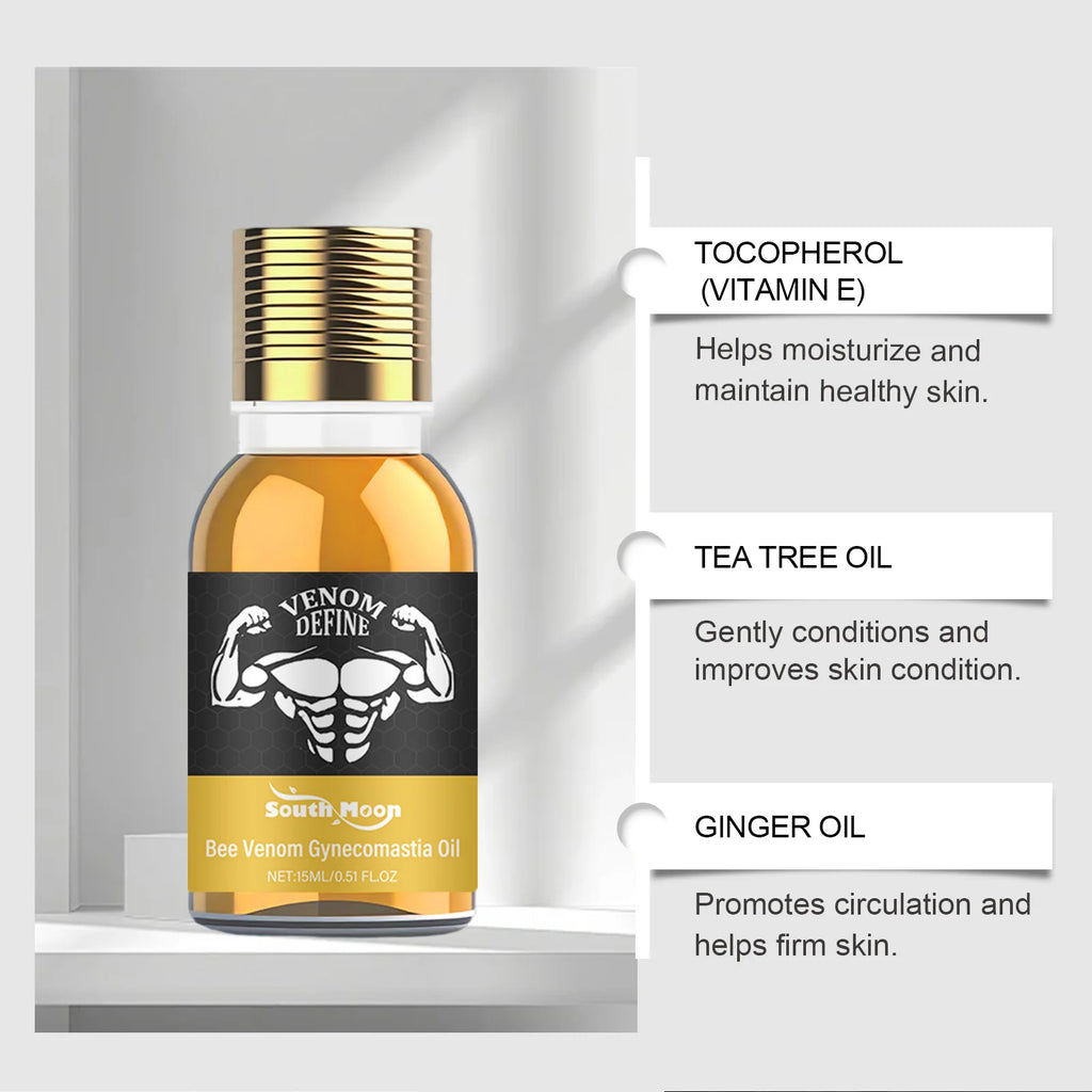Men's Bee Venom Chest Firming Sculpting Massage Oil – 15ml Chest Firming Oil Zpaxo