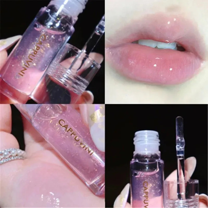 Water Light Lip Gloss Moisturizer Transparent Jelly Mirror Crystal Zpaxo 1Pcs01 Peach Taste