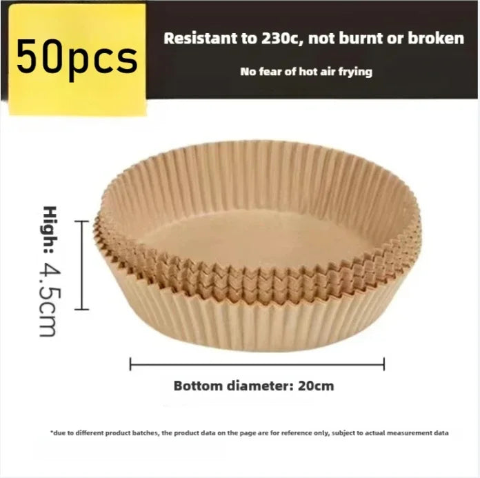 Paper Fryer Air 23 Cm Air Fryer Oven Paper Accessories Airfryer Baking Paper Extra Large Thickened Disposable Liner Square Round Zpaxo 50pcs-Round