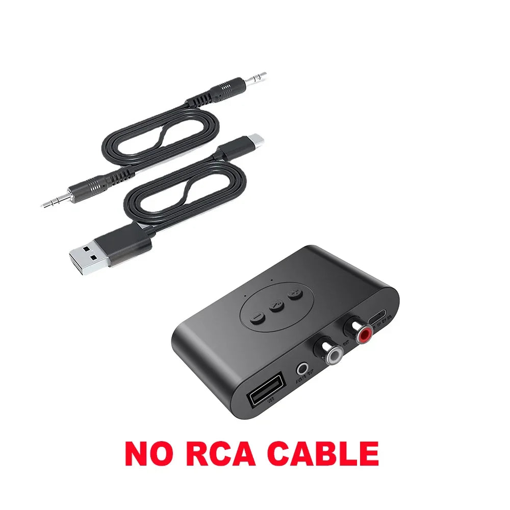 NFC Bluetooth-Compatible 5.2 Audio Receiver U Disk RCA 3.5mm AUX USB Stereo Music Wireless Adapter Hands-Free Calls for Car Zpaxo NO RCA Cable