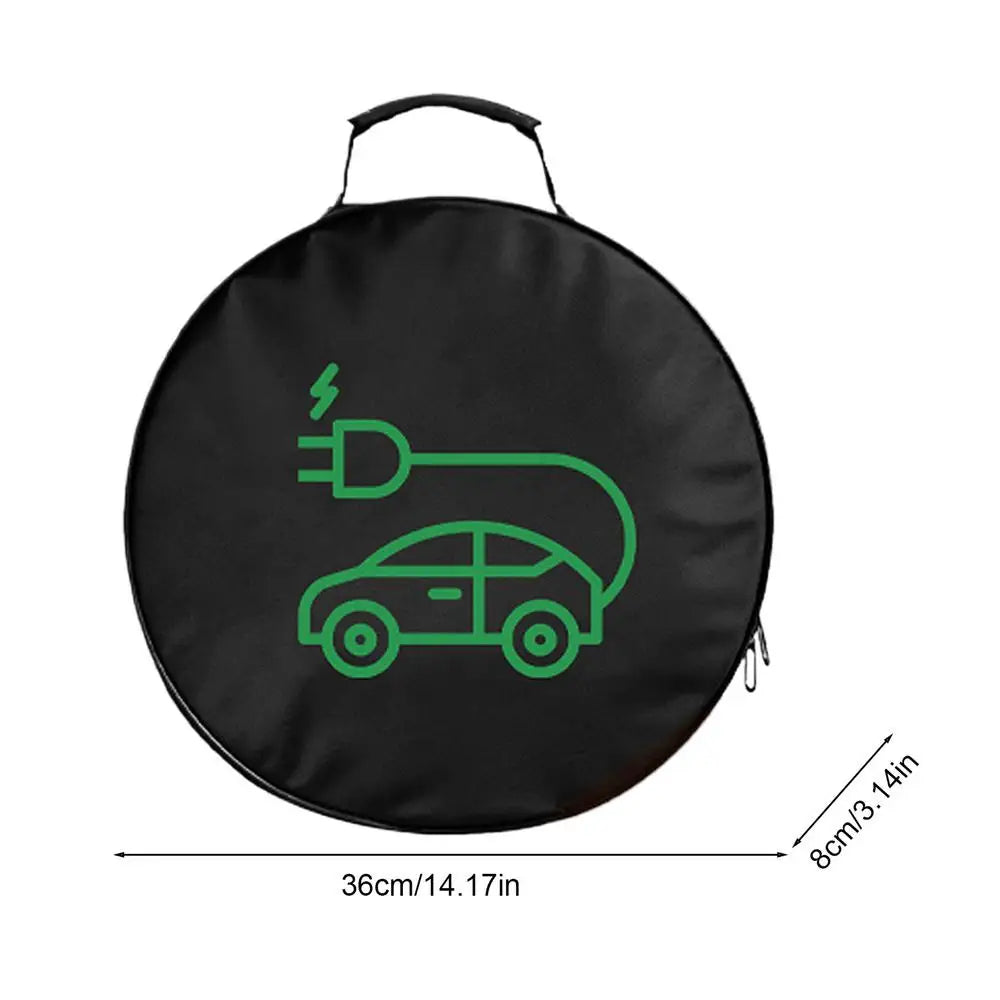 EV Charging Cable Storage Bag – Waterproof Oxford Organizer EV Cable Organizer Bag Zpaxo round