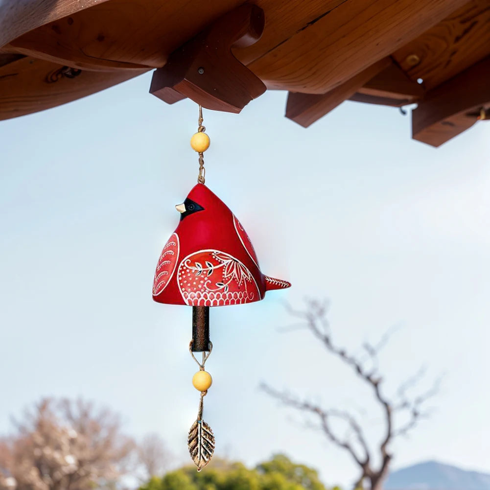 Cute Bird Wind Chime Resin Song Bell Hanging Ornaments Wall Window