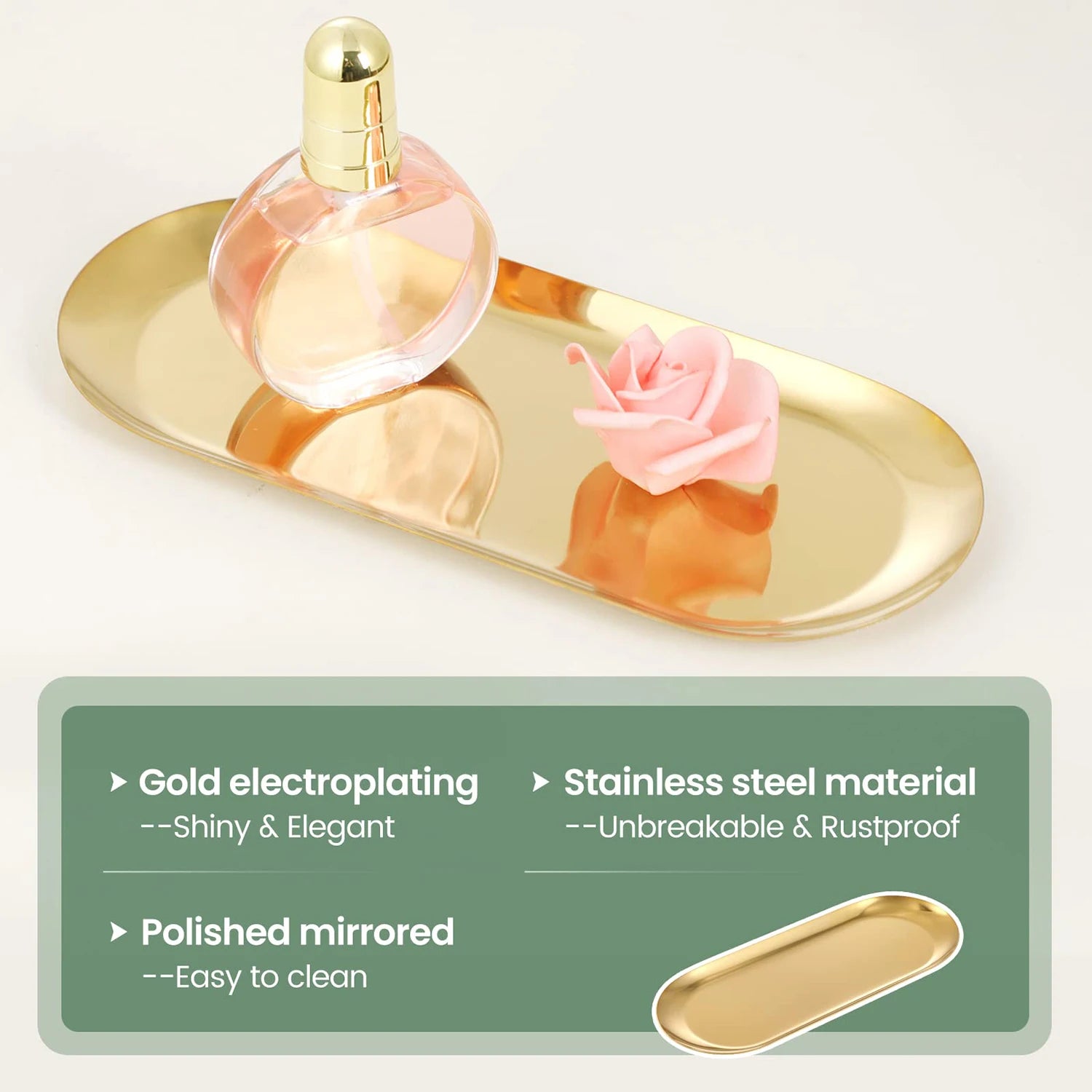 Gold Round Stainless Steel Decorative Trays – Nordic Style Set of 2