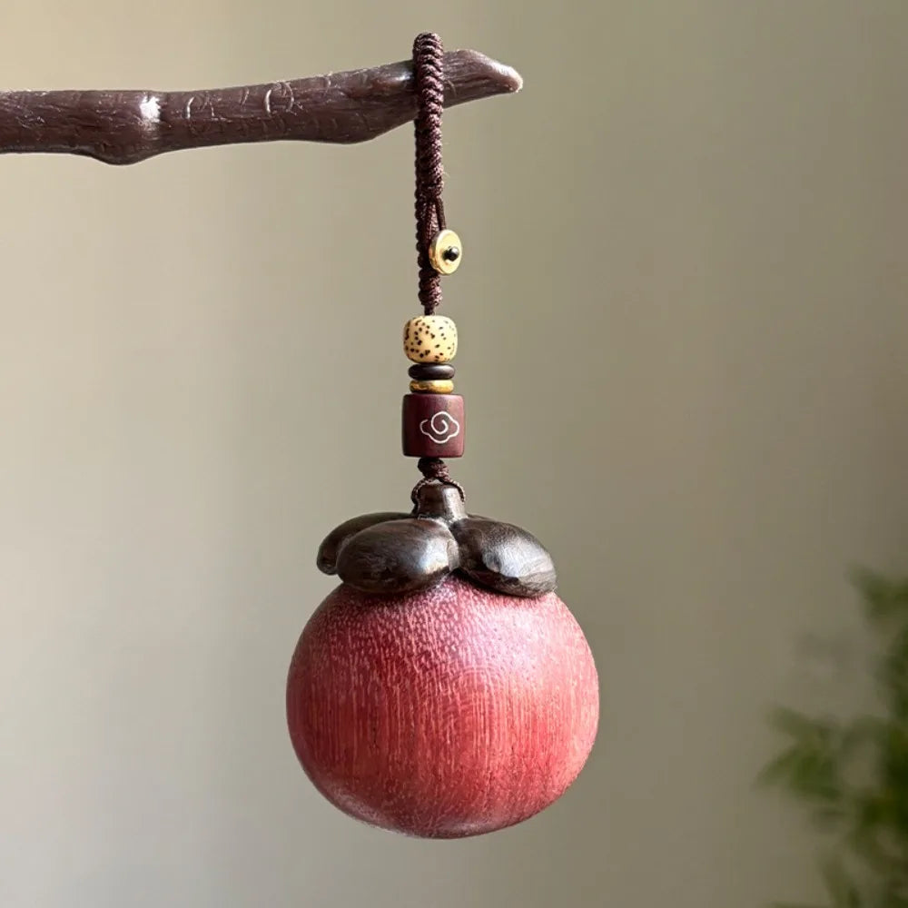 Chinese Style Sandalwood Keychain Strawberry Mangosteen Wooden Pendant Phone Chain Backpack Charms Creative Car Keyring Zpaxo Style1