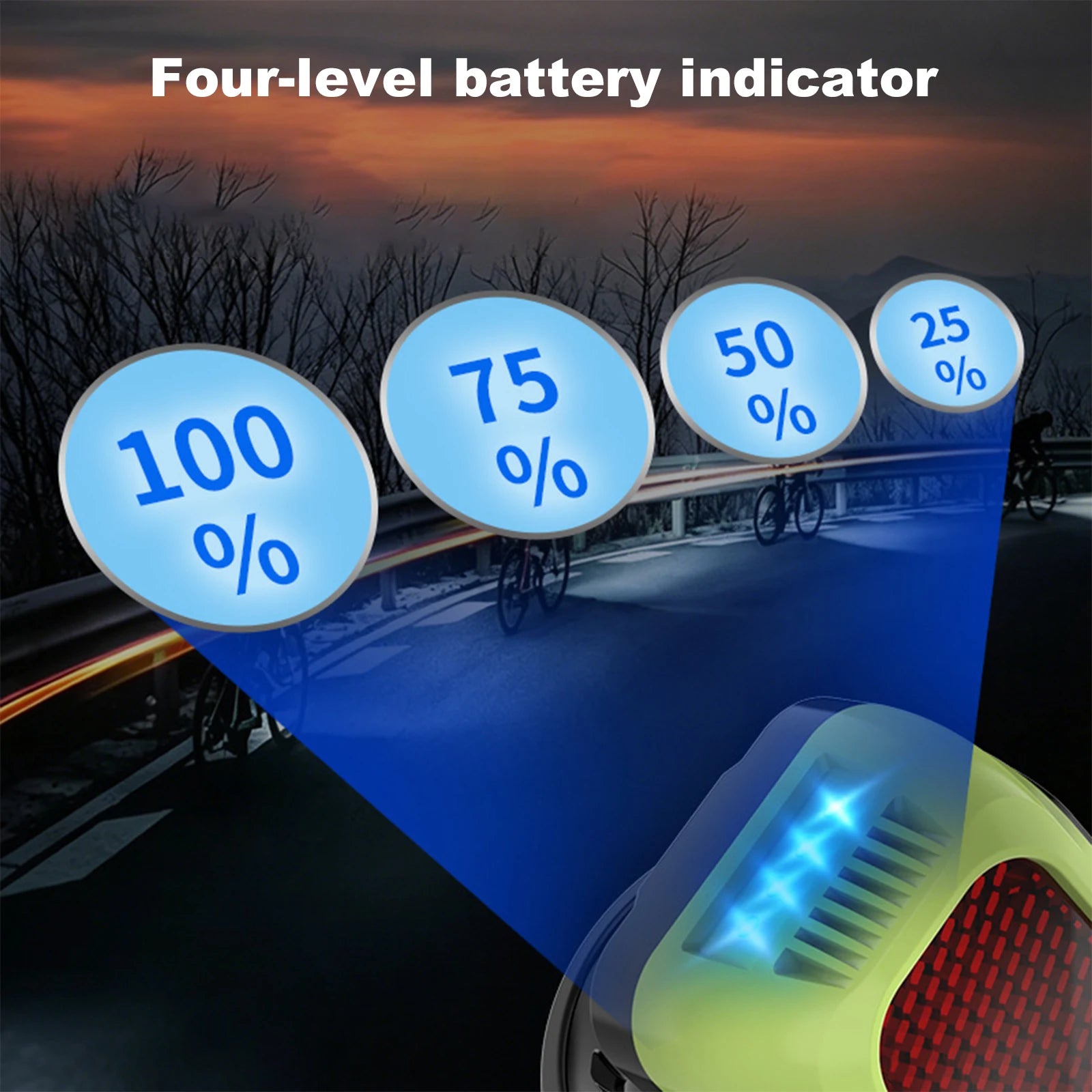 Type-c Powered Led Tail Light Rechargeable Compact Design Easy