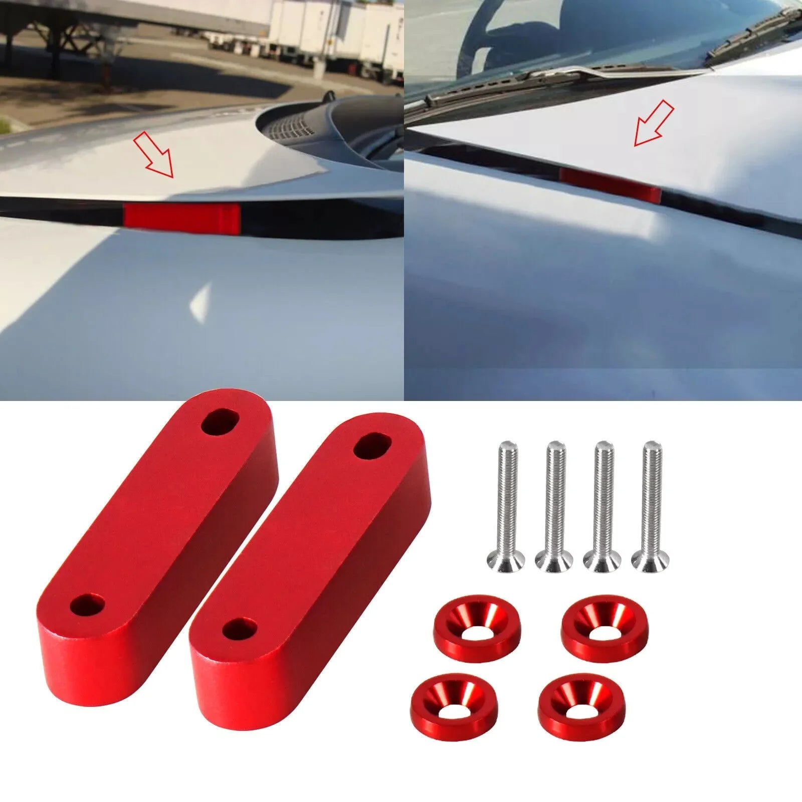 Car Billet Aluminum Racing Hood Vent Spacer Risers Fender Washer
