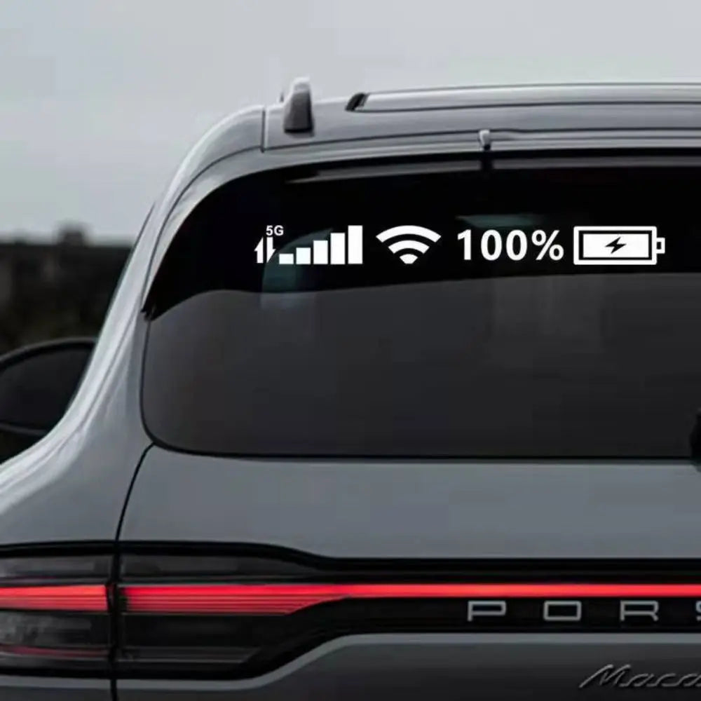 Personality Car Battery Light Sticker Luminous White 100 Wifi Level Zpaxo