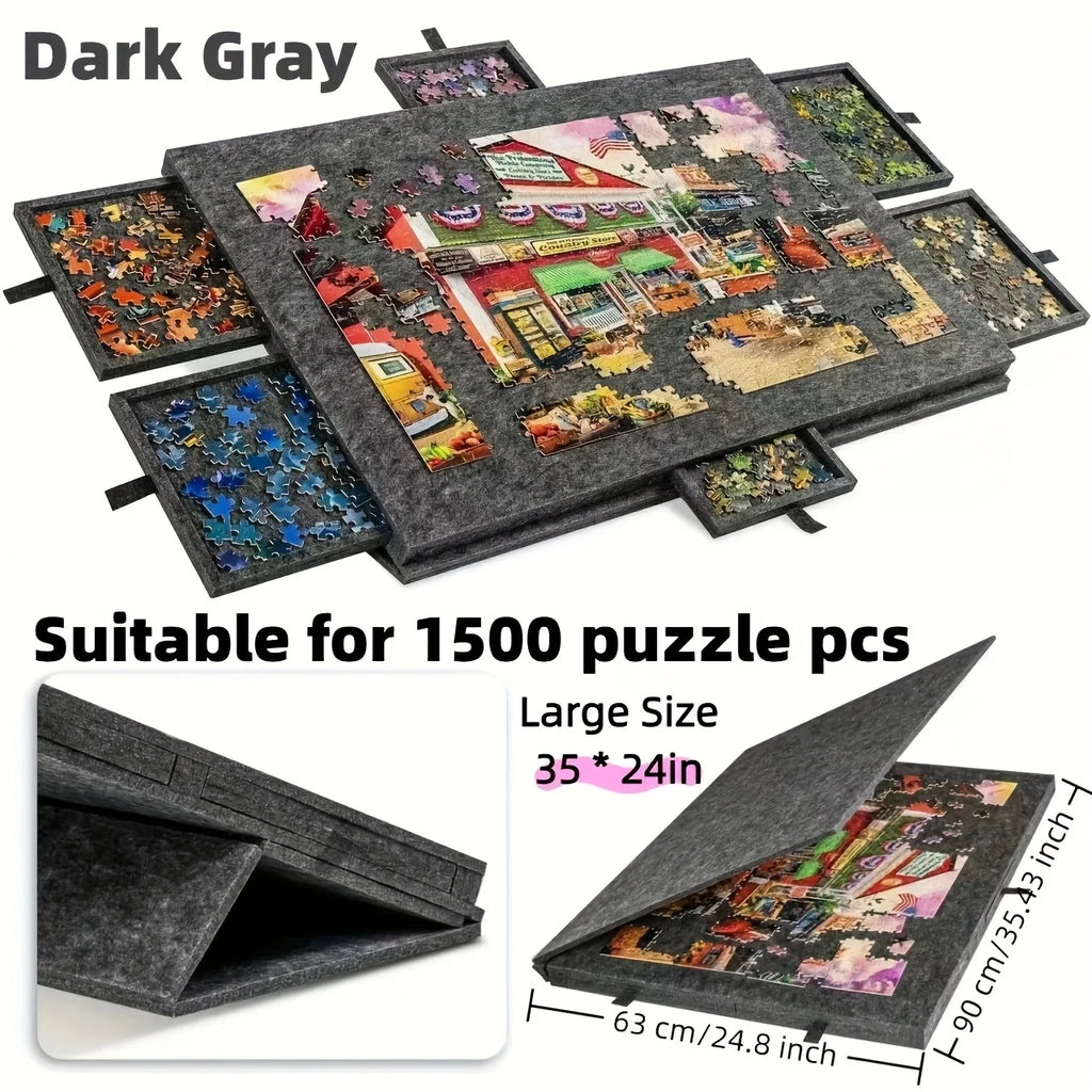 6-In-1 Portable Puzzle Table Stand Lid Six Drawers That Can Hold