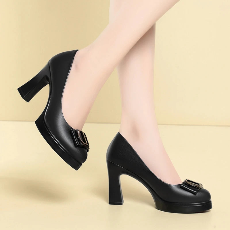 Cheongsam Shoes Women Wide-leg Pants Single Catwalk Heels Without Zpaxo