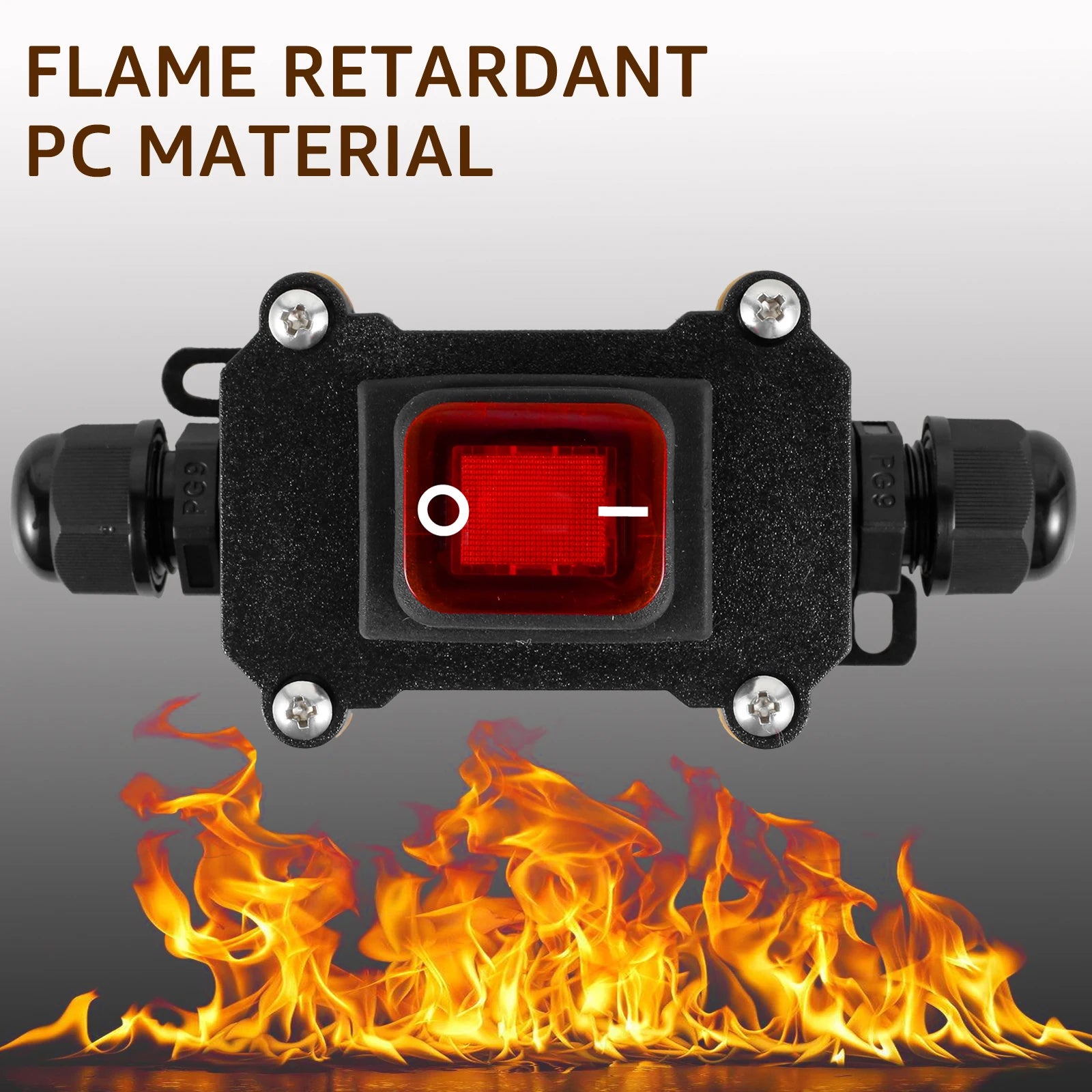 30A 220V Heavy Duty Inline Cord Switch IP65 Waterproof Power Cord Toggle Switch Button Rain Proof Outside Duty Device Switch Zpaxo