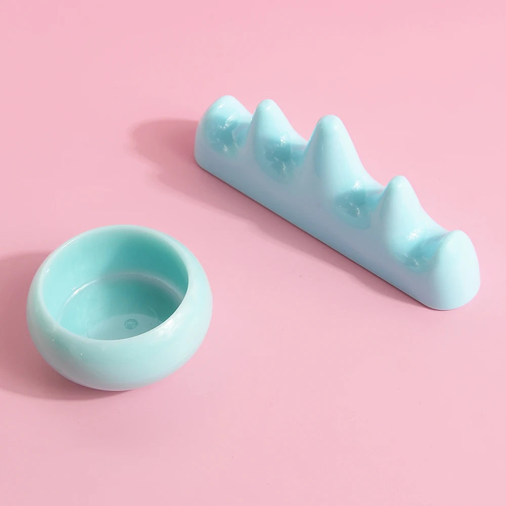 1set Professional Nail Brush Washing Equipment Acrylic Liquid Powder Container Nail Cup Nail Rrush Holder Manicure Tools Zpaxo 1 set blue