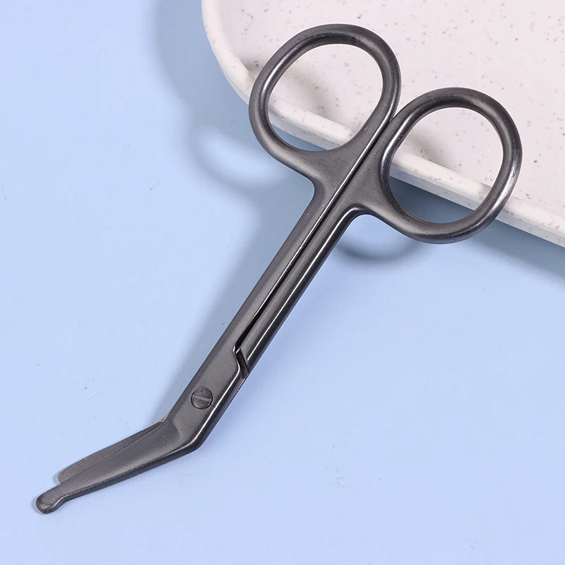 ▶1PCS Stainless Steel Gauze Bandage Scissors Dressing Surgical Scissors Household Plaster Scissors Nurse Scissors Zpaxo Black