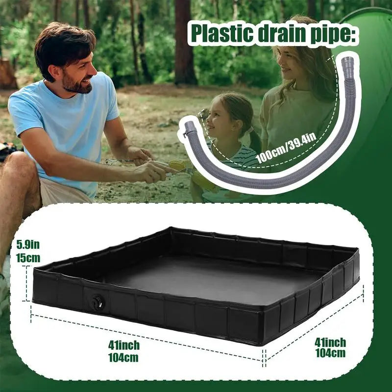 Foldable Shower Base Outdoor Tent RV Camping Awning Tray Portable Pan