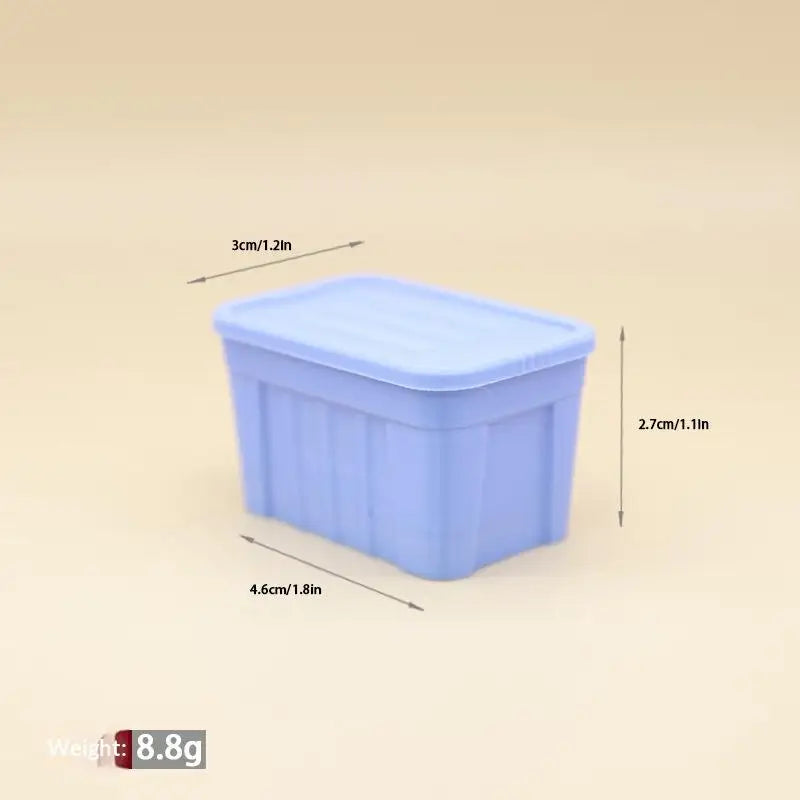 ▶1Pcs 1:12 Dollhouse Mini Color Storage Box With Lid Model Home Decoration Dolls House Micro Scene Ornaments Decor Props Zpaxo A2
