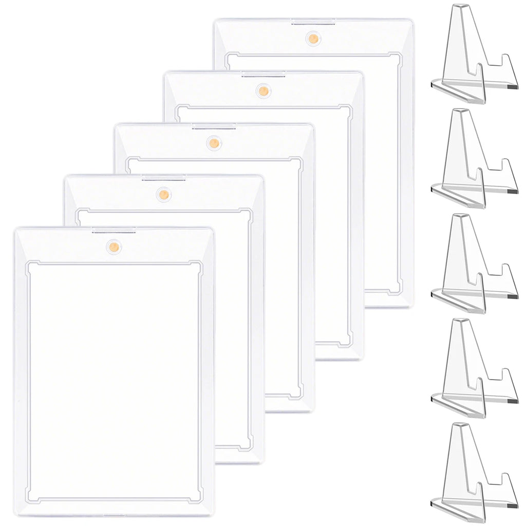 35pt Magnetic Card Holders with Stand & UV Protection – 5/10/15 PCS