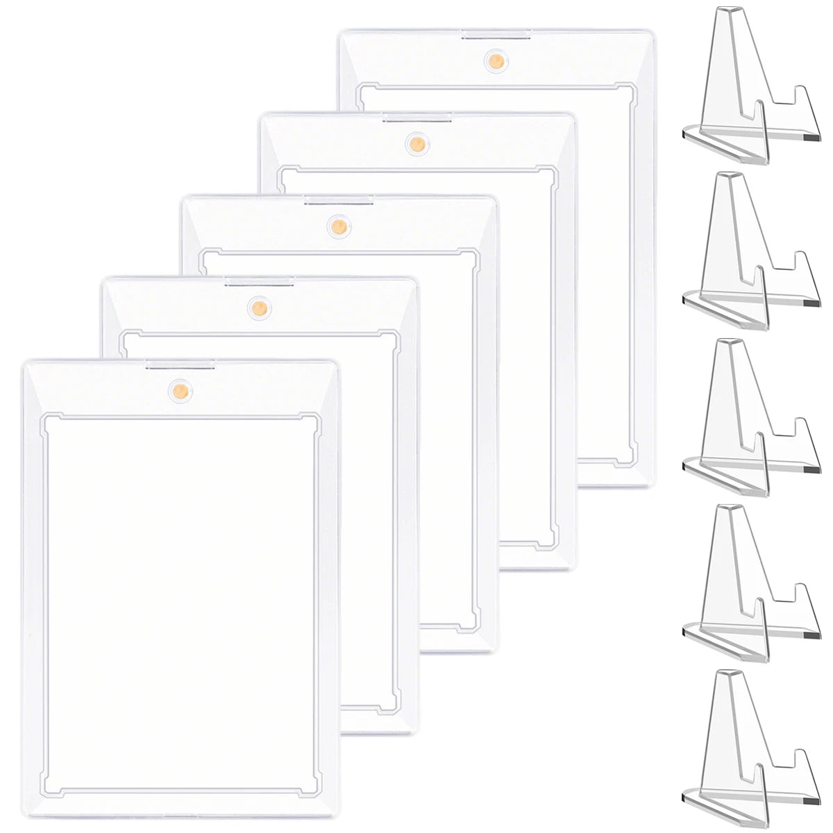 35pt Magnetic Card Holders with Stand & UV Protection – 5/10/15 PCS