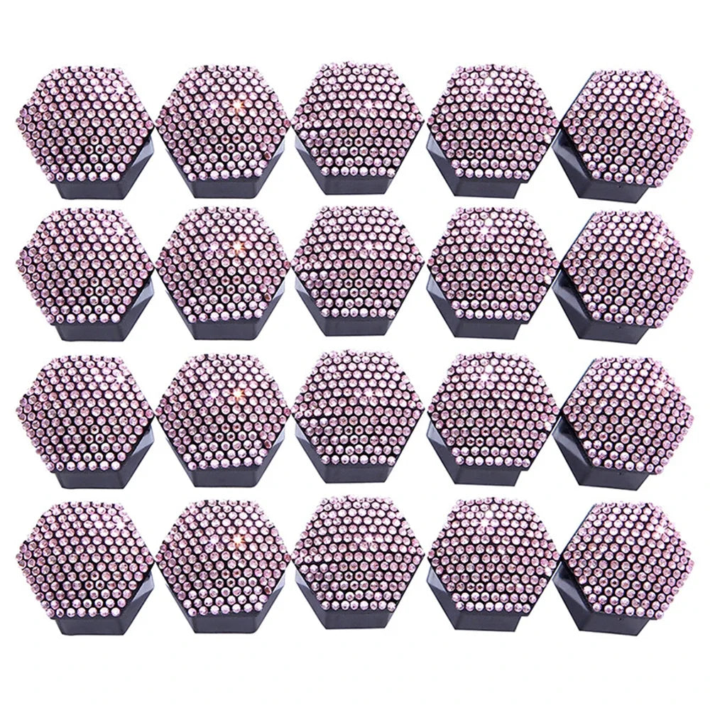 Diamond Wheel Nut Caps – Anti-Rust Hub Screw Covers 20pc Set