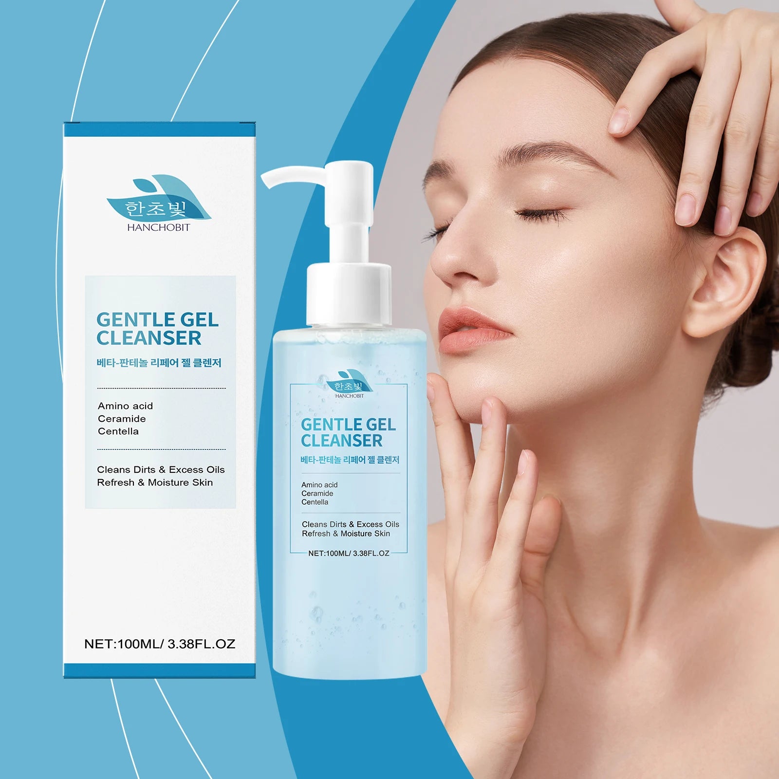Beta-Panthenol Gel Cleanser: Gentle Cleansing, Leaves Skin Soft and Tender – Transparent Gel, Refreshing Facial Cleanser Zpaxo
