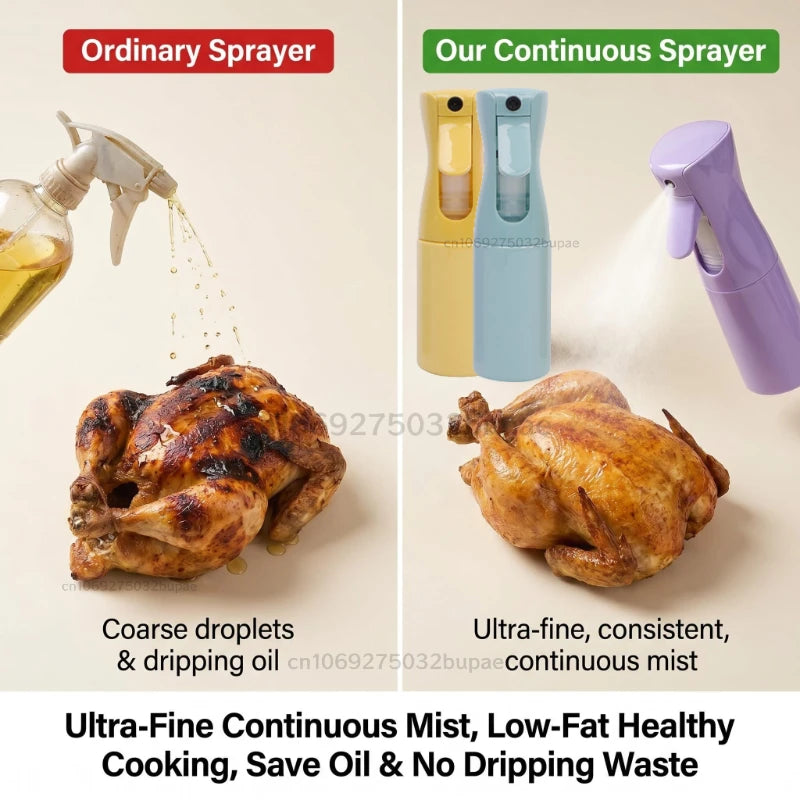 Continuous Spray Oil Spray Bottle Plastic Baking Oil Spray Bottle BBQ Cooking Garden Plant for Hair Salon Daily Moisturizing Zpaxo
