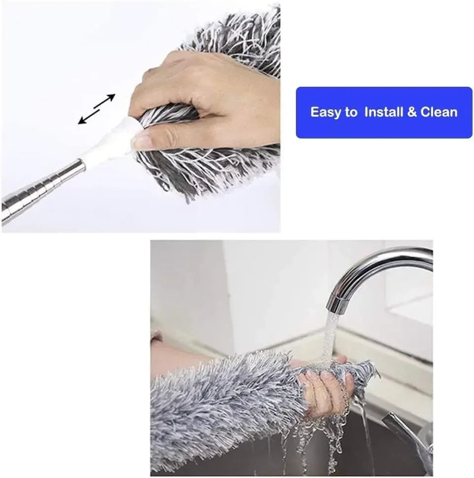 Retractable Microfiber Gap Dust Cleaner Extension Pole Reusable