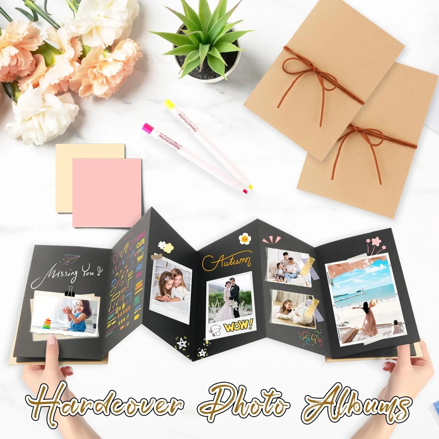 Accordion Fold-Out Scrapbook Album – Stand-Up Display