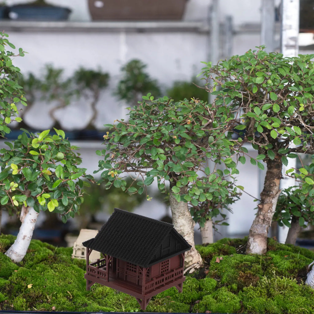 Tiny Pavilion Statue Asian Fish Tank Decor Bonsai Garden Accessory