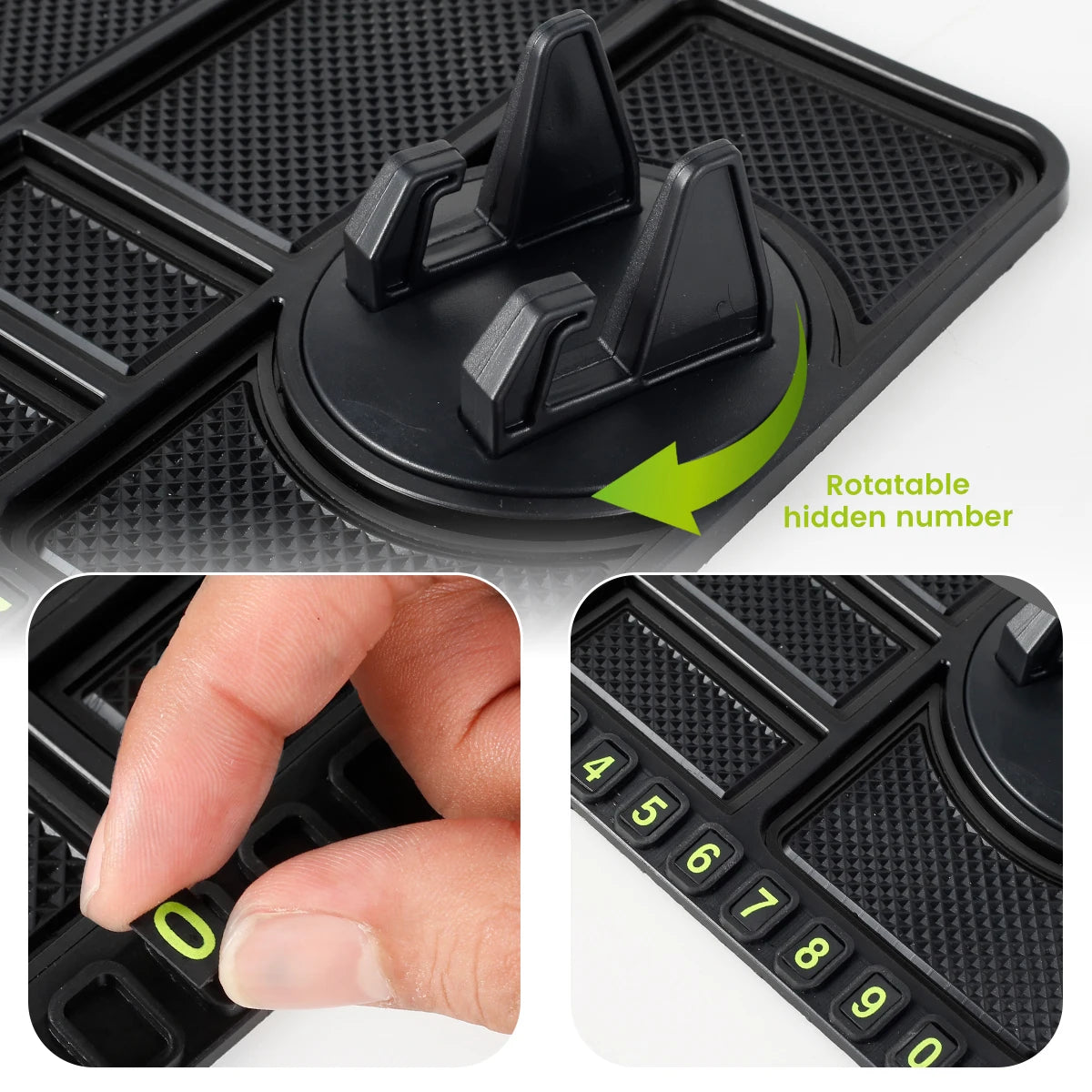 2/1PC Universal Car Dashboard Storage Box Silicone Anti-slip Center Consoles Organizer Tray Car Interior Accessories with Number Zpaxo