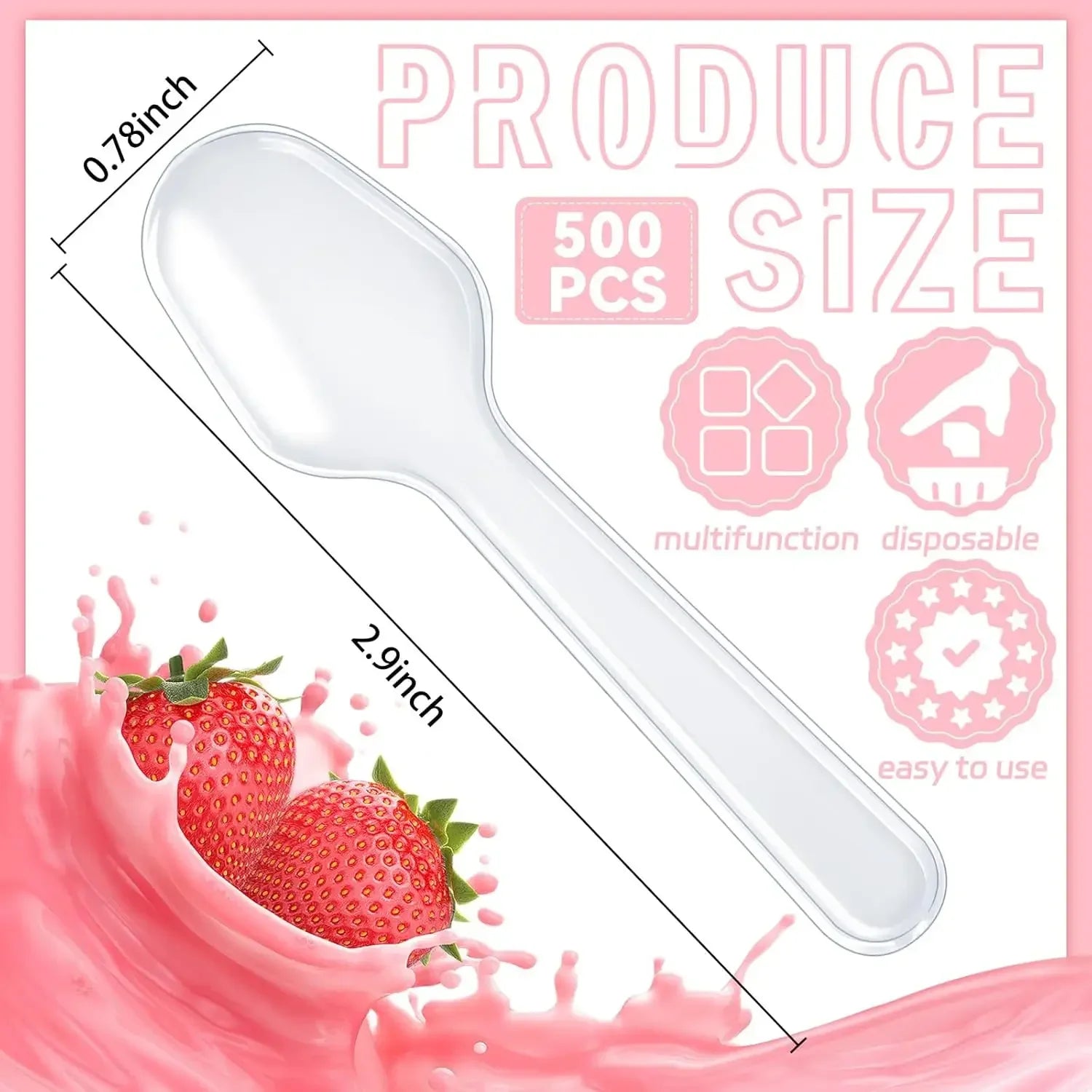 Mini Ice Cream Spoon Disposable Dessert Spoons Wedding Party