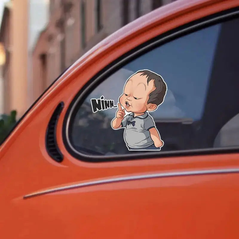 2-Pack Funny Cartoon Baby Vinyl Stickers – Waterproof Car Decals