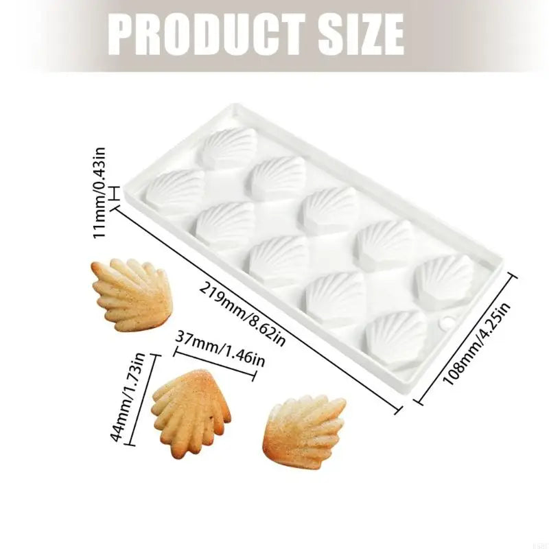 Easy Cleaning 10 Cavity Silicones Shell Molds For Homemade Madeleines Dessert Zpaxo