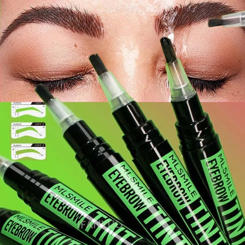 Rotating Liquid Eyebrow Dye Tint Brush Pencil Long Lasting Coloring
