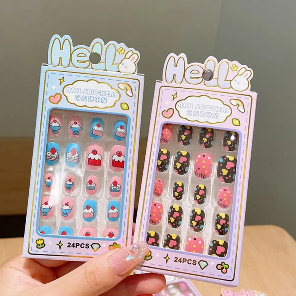 Cartoon Children Wearing Nails Cute Detachable Long Nail Sticker Zpaxo