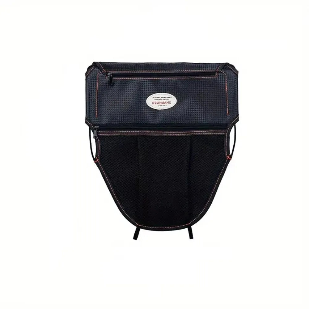 PU Leather Material Motorcycle Scooter Seat Storage Bag Dual Pockets Zpaxo Black-L
