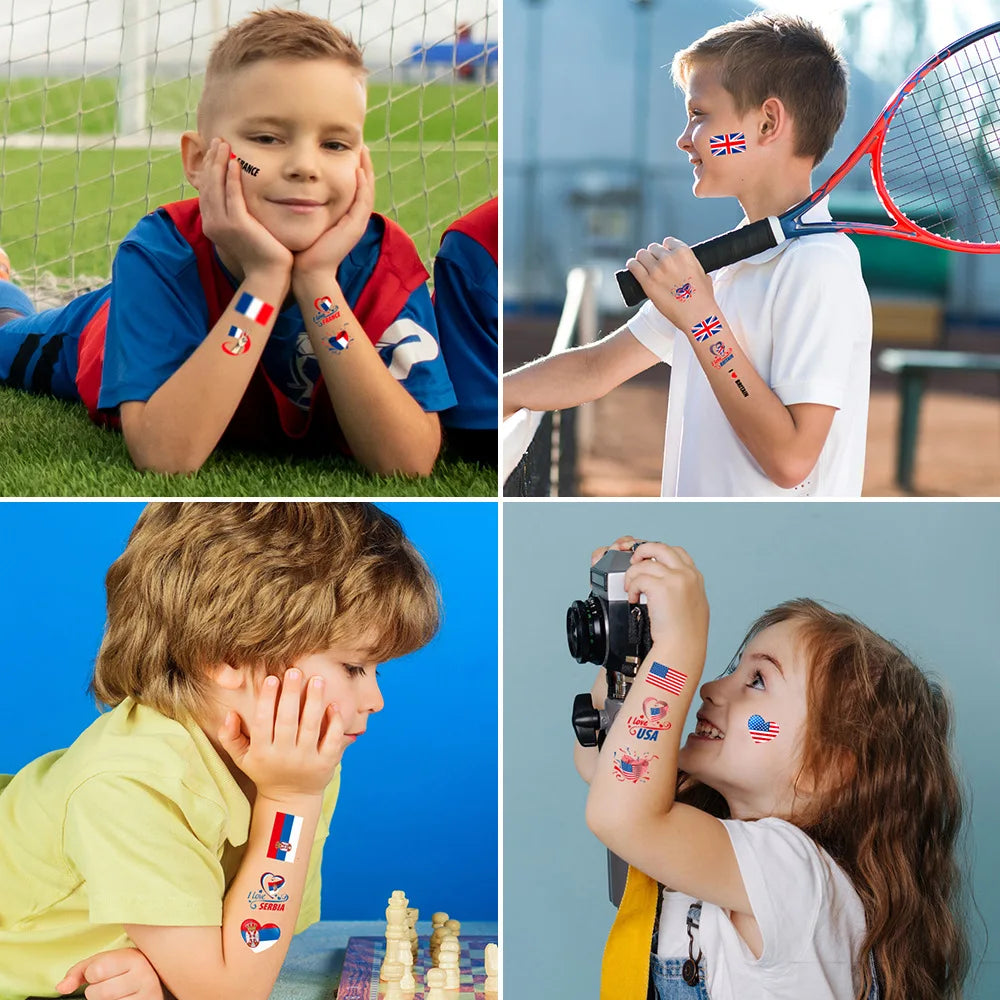 Waterproof Temporary Tattoos Soccer National Flag Series Designed