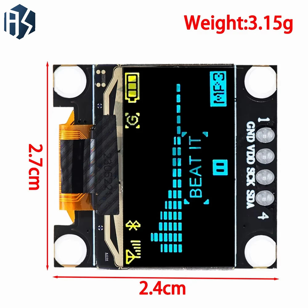 Product OLED IIC White YELLOW BLUE 12864 Display 4x4 Key I2C SSD1315 Zpaxo