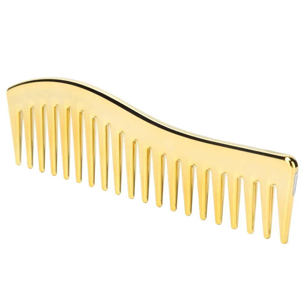 Travel Use No Handle Wide Tooth Comb Plastic Gold Salon Professional Zpaxo
